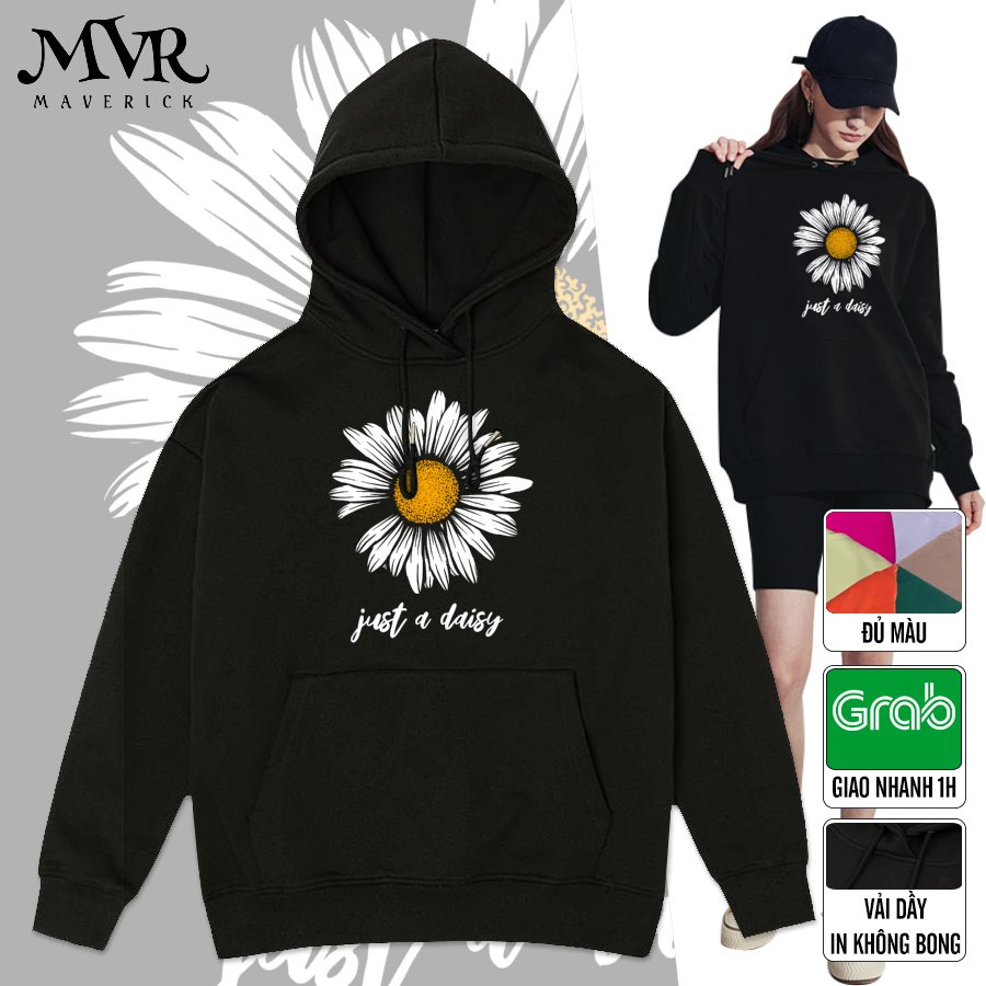 Áo Khoác Hoodie Tròng Đầu Just Daisy Hoa Cúc Trắng Hà Nội Mùa Thu Siêu To Khổng Lồ Phong Cách Hàn Quốc Localbrand MVR