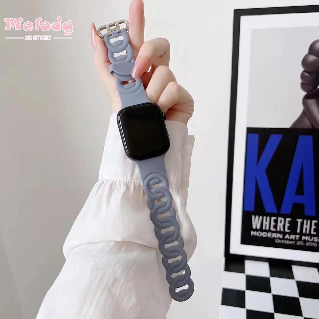 Dây Đeo Silicone Mềm Cho Đồng Hồ Thông Minh Apple Watch Series 7/6/SE/5/4 iwatch 45/44/42/41/40/38mm