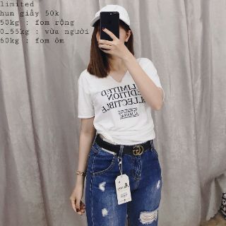 Áo thun giấy cổ tim