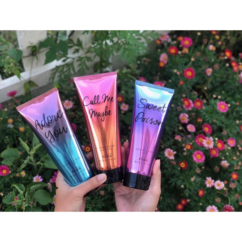 Sữa dưỡng trắng da toàn thân hương nước hoa Malissa Kiss 226g - Blossom Series