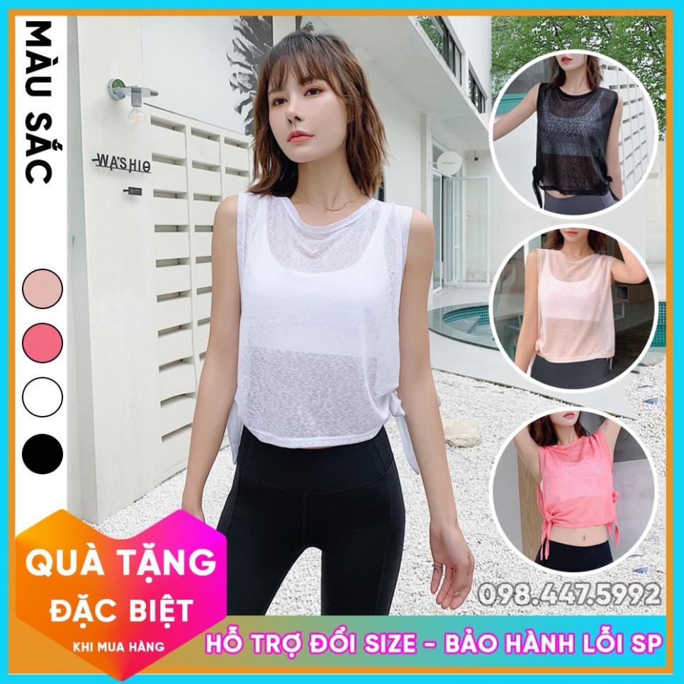 Áo tank top nữ tập gym yoga GYMI AT01 dáng rộng chất lụa mịn mát thoáng khí tập rumba thể thao Đẹp