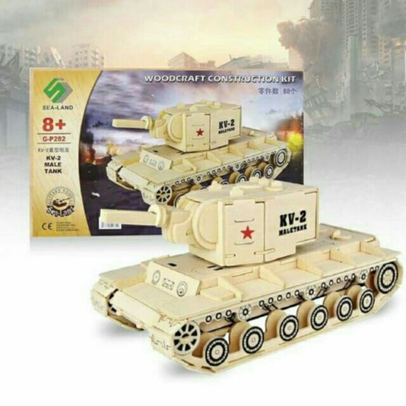 mô hình lắp ghép 3D XE TĂNG KV2-MALETANK CHÍNH HÃNG