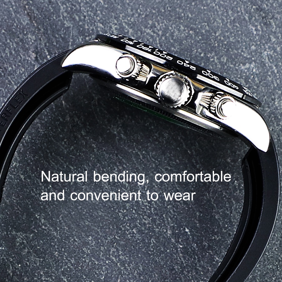 20mm 21mm Watch Band for Rolex Strap Daytona Sky-dweller Oysterflex Rubber Strap Explorer ii Submariner Yacht-Master Sky Dweller GMT ii Deep Sea Dweller Ghost King Rubber Bracelets