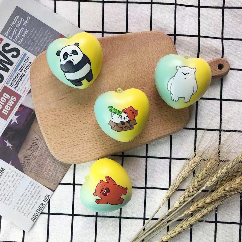 Đồ chơi bóp phục hồi chậm in hình We Bare Bears nhiều màu dễ thương