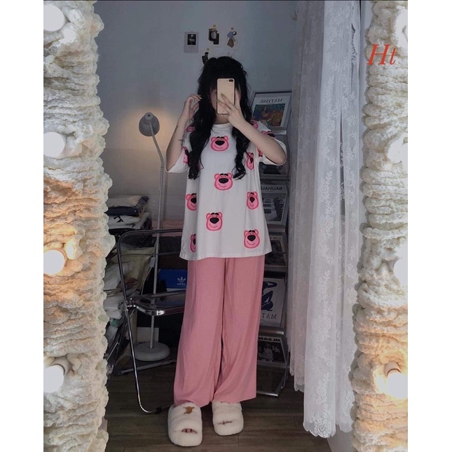Bộ áo hổ quần xuông Hồng HT12