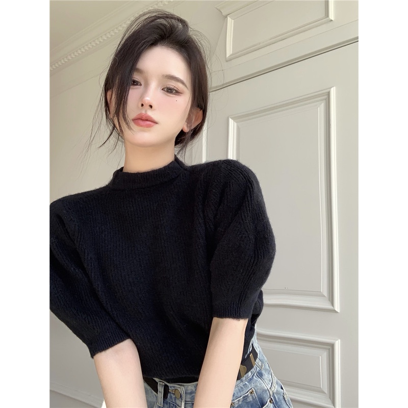 Áo Len Tay Ngắn Thiết Kế Mới Thời Trang Dành Cho Mùa Xuân Thu