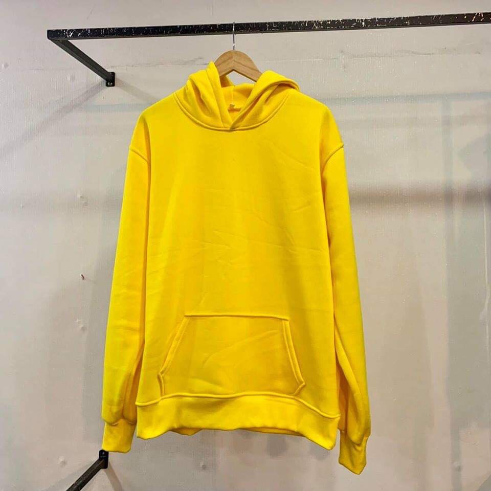 ÁO HOODIE TRƠN NAM NỮ MÀU VÀNG CỰC HOT