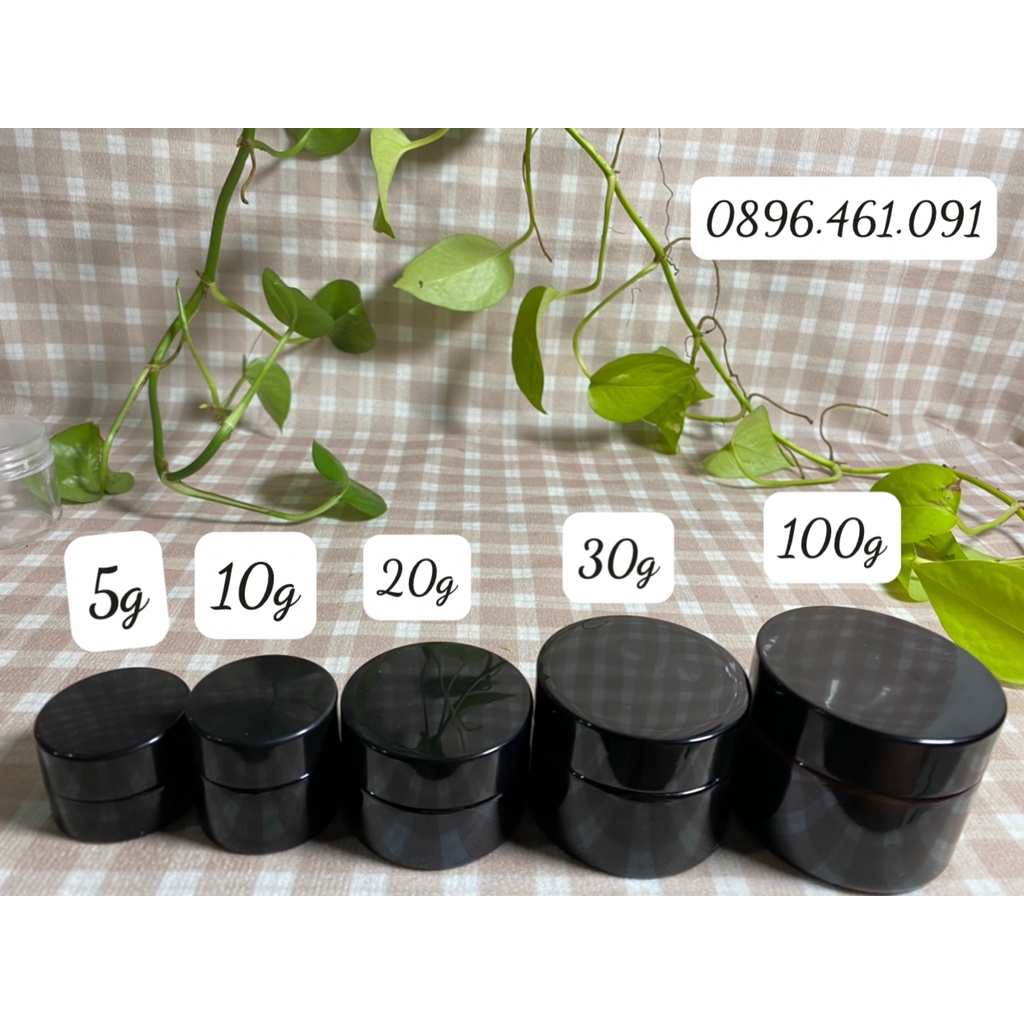 HỦ THỦY TINH ĐEN ĐỰNG KEM 5G/10G/20G/30G/50G