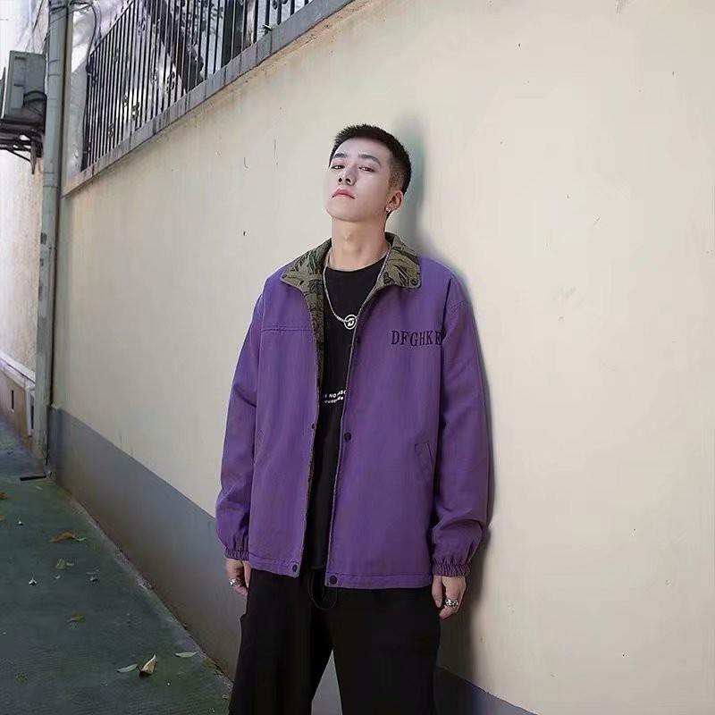 Áo khoác dài tay hai mặt hip hop thời trang mùa thu phong cách Hàn Quốc cho nam | BigBuy360 - bigbuy360.vn