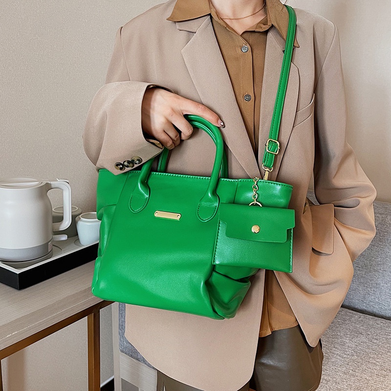 Túi Đeo Vai Sức Chứa Lớn Màu Trơn Thời Trang Cho Nữ