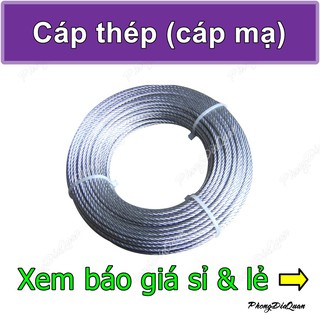Cáp thép Cáp mạ Cáp trần... (4ly - 5ly - 6ly)