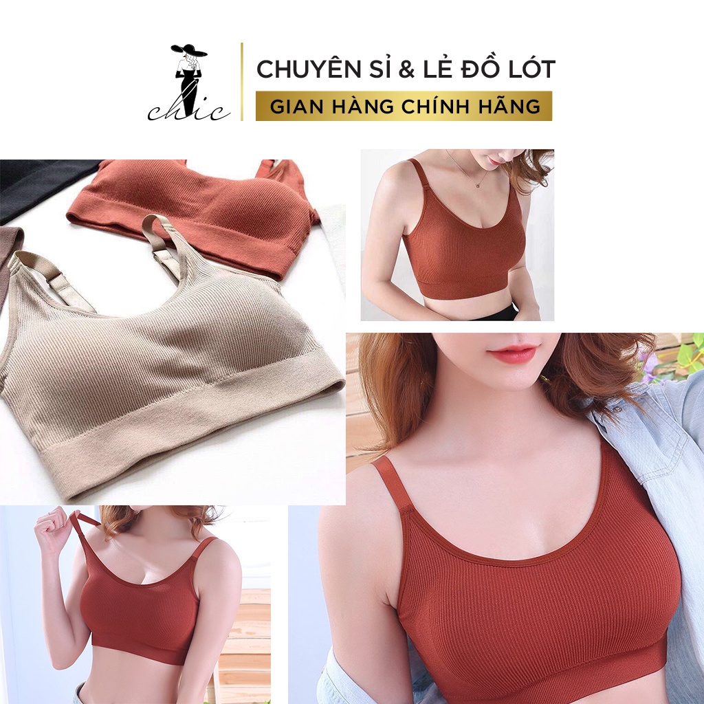 Áo Bra CBTBRA01 Áo Ngực Tập Gym VNXK Kiểu Dáng Thể Thao Chất Liệu Cotton Bề Mặt Gân Tăm 2 Dây Nhiều Màu ( 40-65KG)