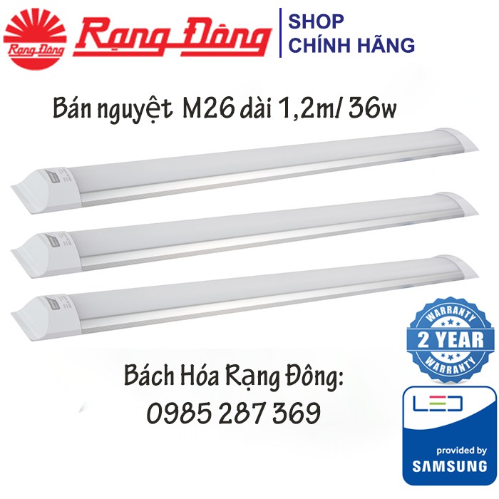 [CHÍNH HÃNG] Đèn LED Bán Nguyệt 36W/40W Rạng Đông, Dài 1,2m- Bảo Hành 2 Năm