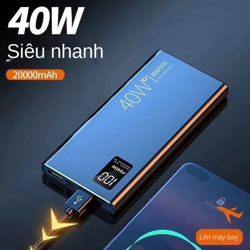 ๑✱Pin sạc dự phòng siêu flash 40W cho điện thoại di động Huawei OPPO Millet Power Bank 20000 / 10000mAh
