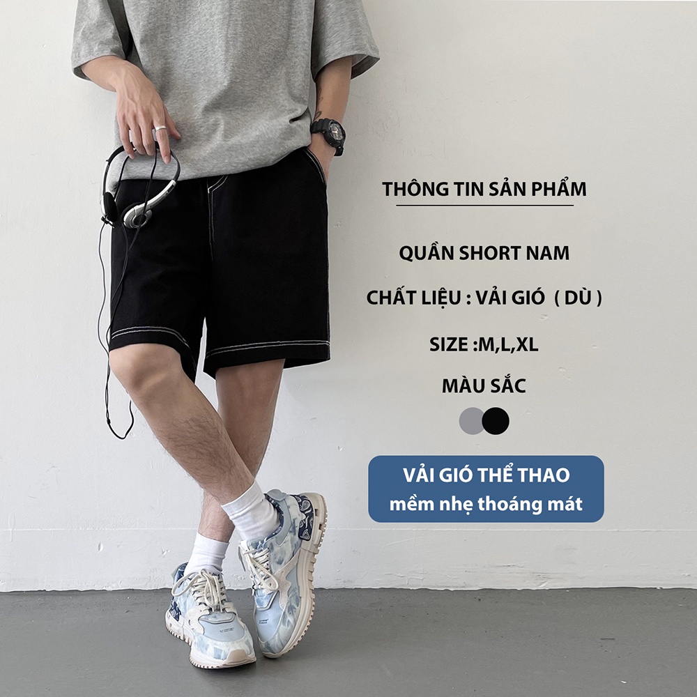 Quần short nam Qthouse, quần đùi nam thể thao lưng thun form rộng short pants