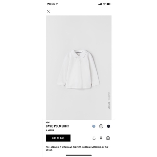 Set 2 áo polo dài tay Zara cho bé trai bé gái 10-25kg