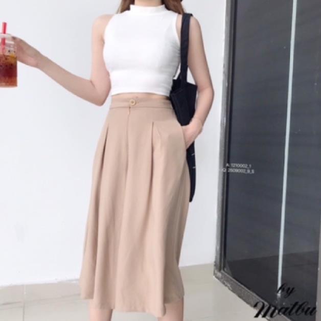 Quần Ống Rộng Giả váy Vải ĐŨI