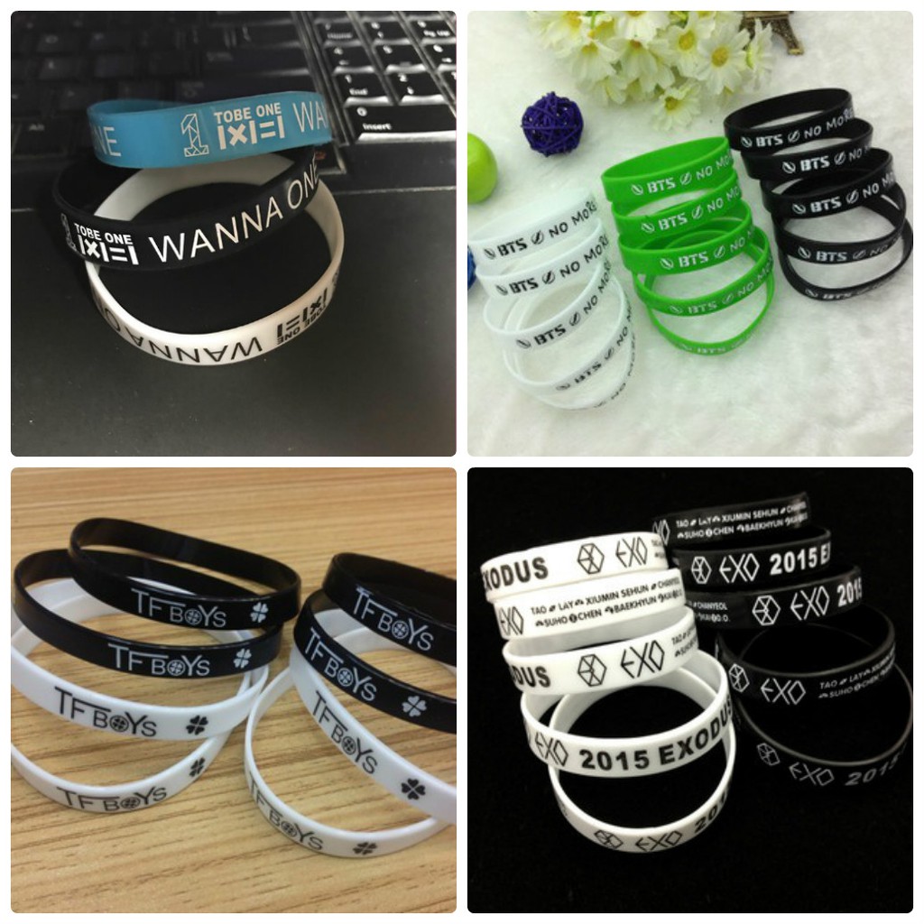 Vòng tay cao su bts wanna one bigbang luhan | BigBuy360 - bigbuy360.vn