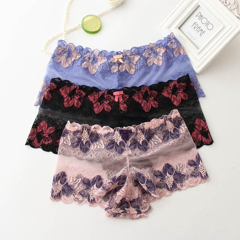 L-4XL Sexy Lace Mesh Flower Panties Plus Size High Waist Triangle Women Comfortable Underwea Briefs | BigBuy360 - bigbuy360.vn
