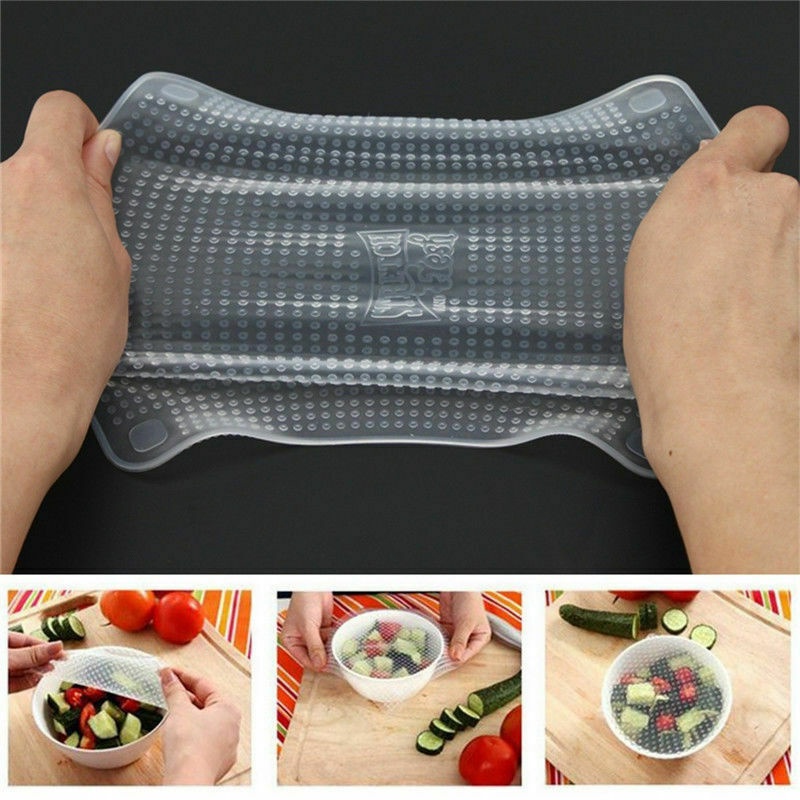 Bộ 4 Nắp Silicone Bảo Quản Thực Phẩm Tái Sử Dụng Tiện Lợi 1