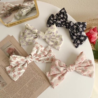 Kẹp Tóc Nơ Voan Họa Tiết Hoa Siêu Hot Trendy Phong Cách Ullzang