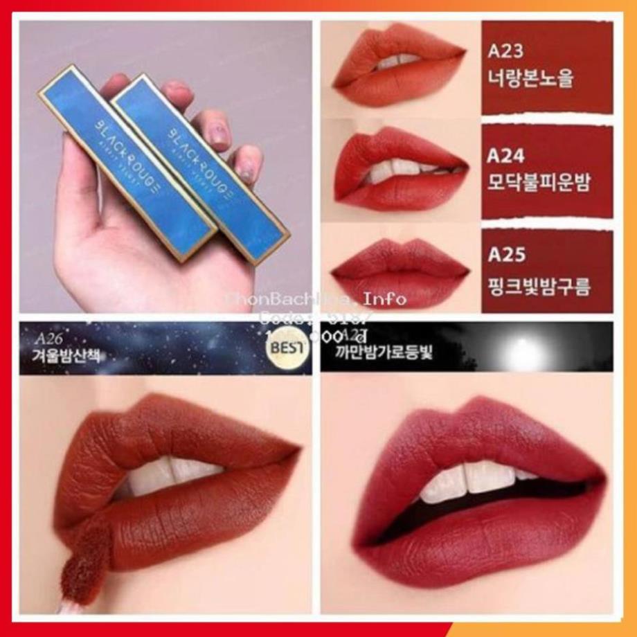 [ 𝑪𝒉𝒖𝒂̂̉𝒏 𝑪𝒉𝒊́𝒏𝒉 𝑯𝒂̃𝒏𝒈 ] Son Black Rouge A12 ⚡️ Son Kem Lì Cao Cấp Không Chì | Thế Giới Skin Care
