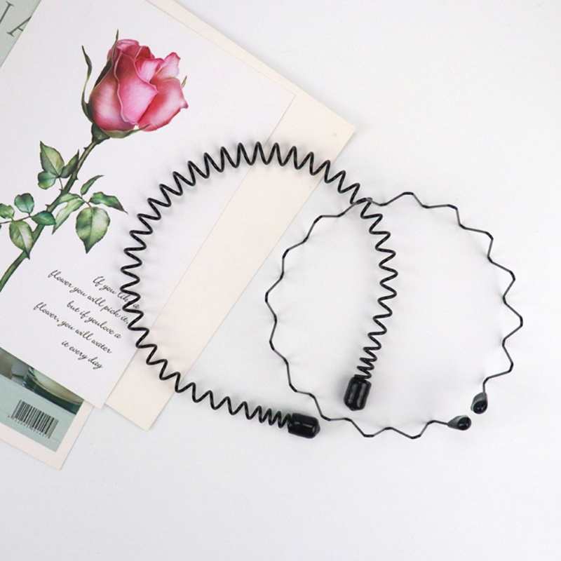 Băng Đô Cài Tóc Bằng Kim Loại Màu Đen Gợn Sóng Phong Cách Thể Thao Thời Trang Cho Nam Và Nữ