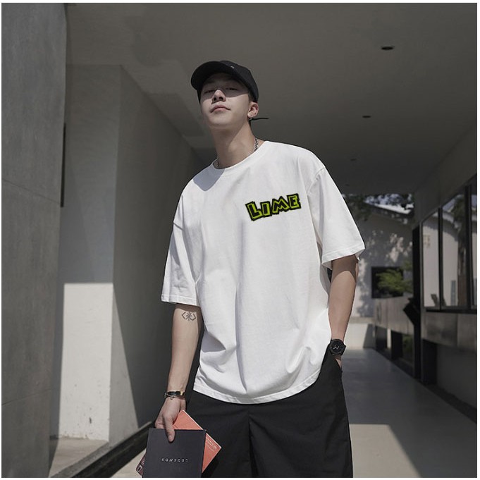 Áo thun LIME basic tee unisex tay lỡ nam nữ 2 màu trắng đen chất đẹp form rộng - áo phông nam nữ đơn giản streetwear | BigBuy360 - bigbuy360.vn