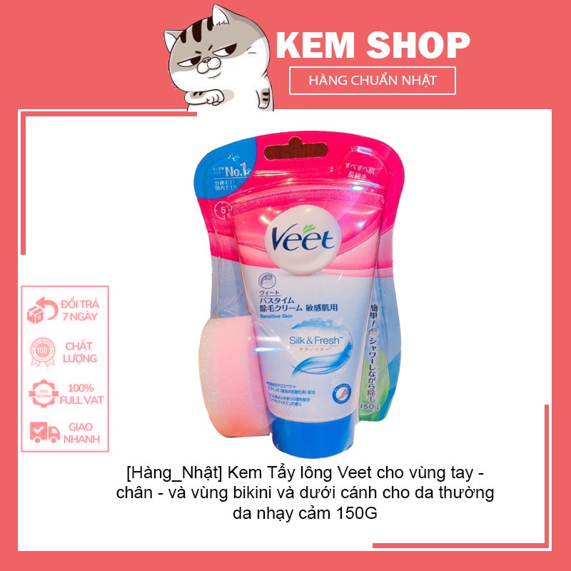 Kem Tẩy lông Veet cho vùng tay - chân - và vùng bikini và dưới cánh cho da thường da nhạy cảm 150G