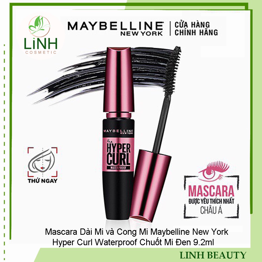 Mascara Dài Mi và Cong Mi Maybelline New York Hyper Curl Waterproof Chuốt Mi Đen 9.2ml | BigBuy360 - bigbuy360.vn