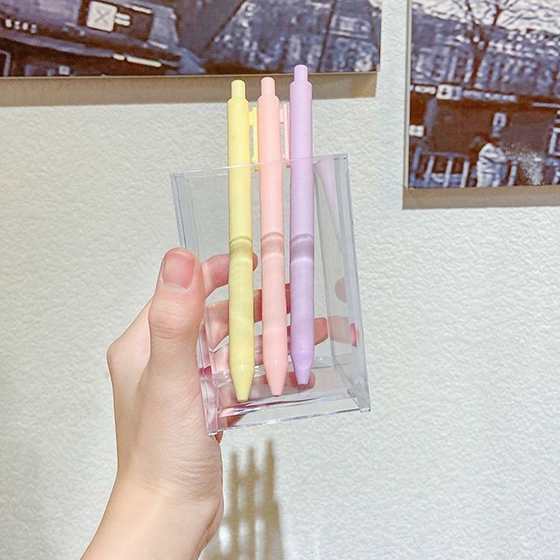 Hộp Đựng Cọ Trang Điểm Bằng Acrylic Trong Suốt Đơn Giản Tiện Dụng Cho Học Sinh