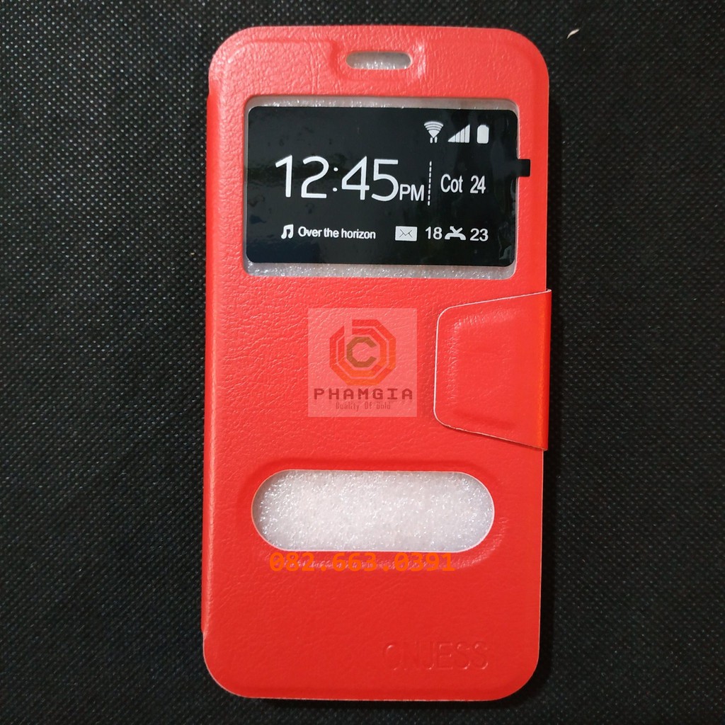 Bao da Oppo A83 có đồng hồ xem giờ, chất liệu da sang trọng
