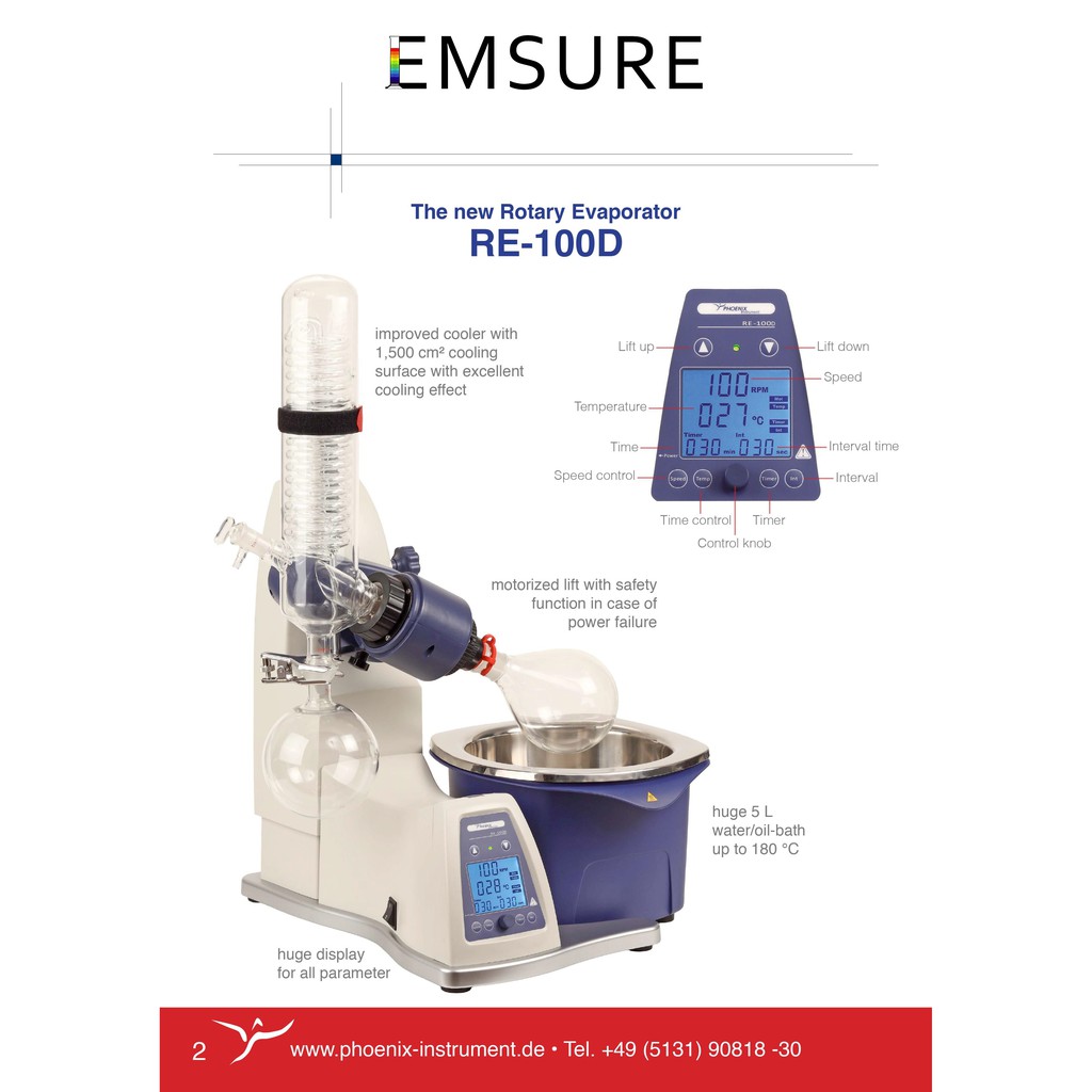 HỆ THỐNG CÔ QUAY CHÂN KHÔNG RE-100D Phoenix | Rotary Evaporator [EMSURE322]