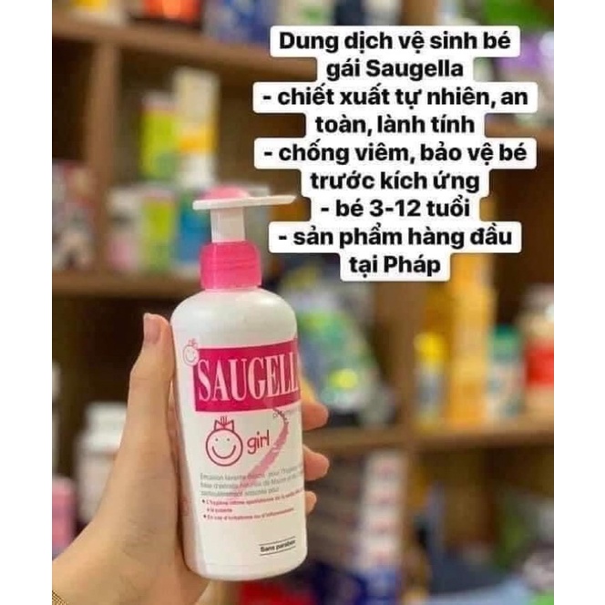 Dung dịch vệ sinh cho bé gái 3-12 tuổi Saugella 200ml Pháp