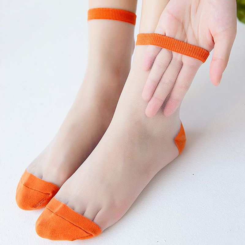 Vớ Sợi Pha Lê Trong Suốt Họa Tiết Trái Bơ Dễ Thương Thời Trang Mùa Hè Cho Nữ