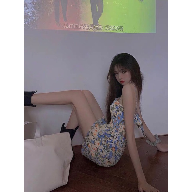 [ORDER][ẢNH THẬT][VÁY HAI DÂY HỞ LƯNG HOA NHÍ]