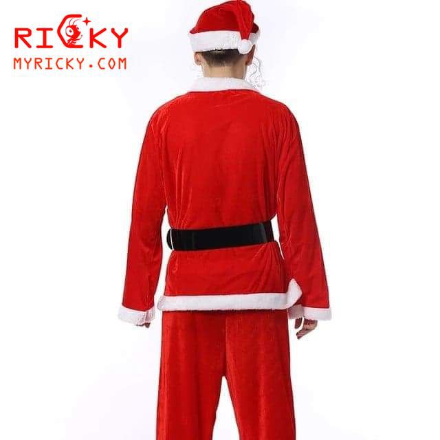 Bộ quần áo ông già Noel người Lớn bằng nhung cao cấp