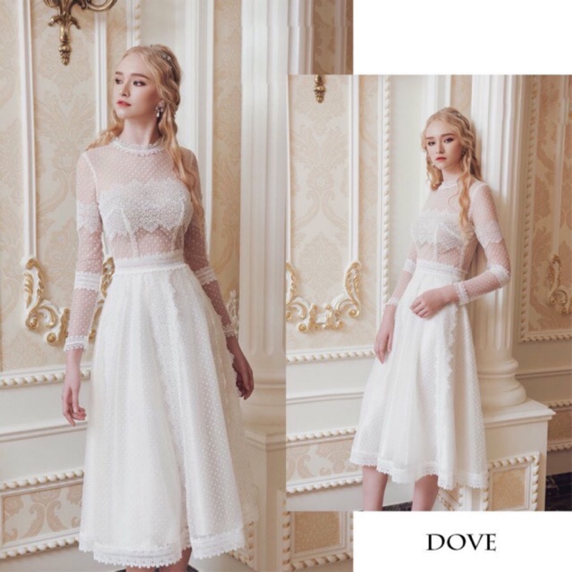 Đầm dự tiệc ren dài tay - Đầm thiết kế Dove Dress - Đầm maxi ren - Đầm cưới
