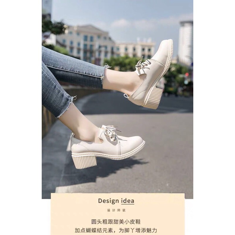 [HÀNG CÓ SẴN] Giày da nữ, Giày Oxfoxd nữ, giày mũi tròn, giày da PU mềm đẹp | BigBuy360 - bigbuy360.vn