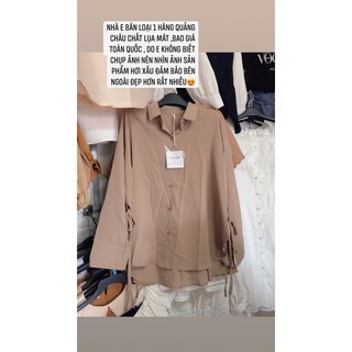 Sơ mi voan lụa buộc nơ bên