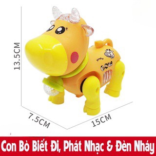 Đồ chơi con bò sữa chạy pin phát sáng