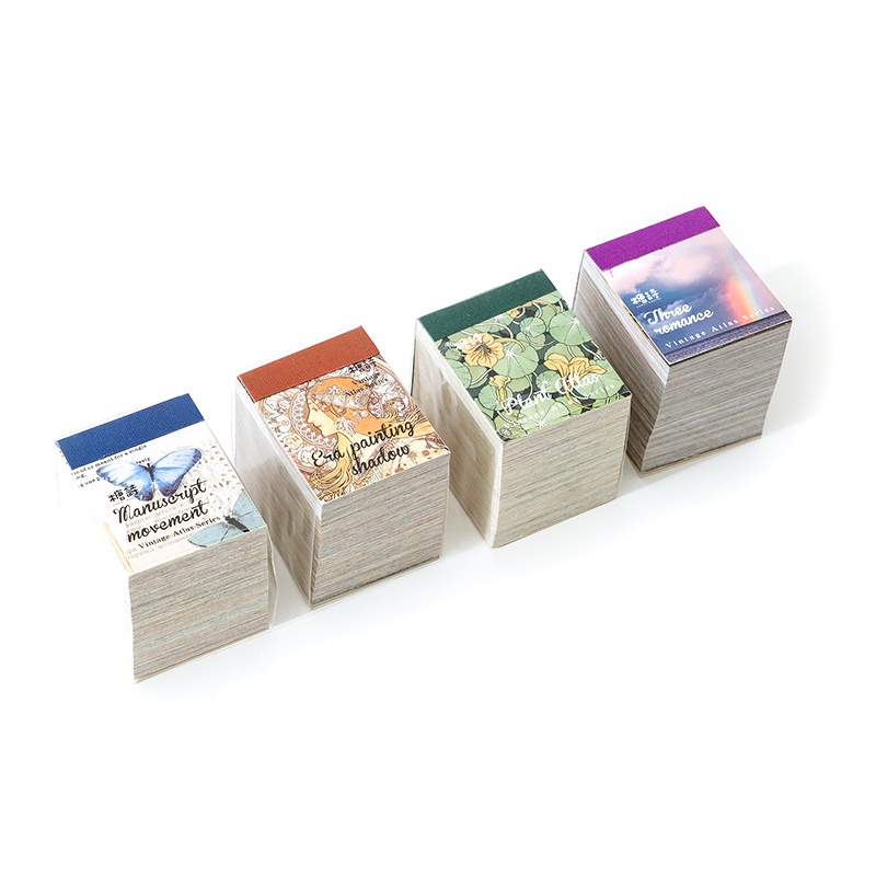 Set 400 Tờ Giấy Mini Phong Cách Vintage Dùng Trang Trí Album Ảnh/ Đồ Thủ Công DIY