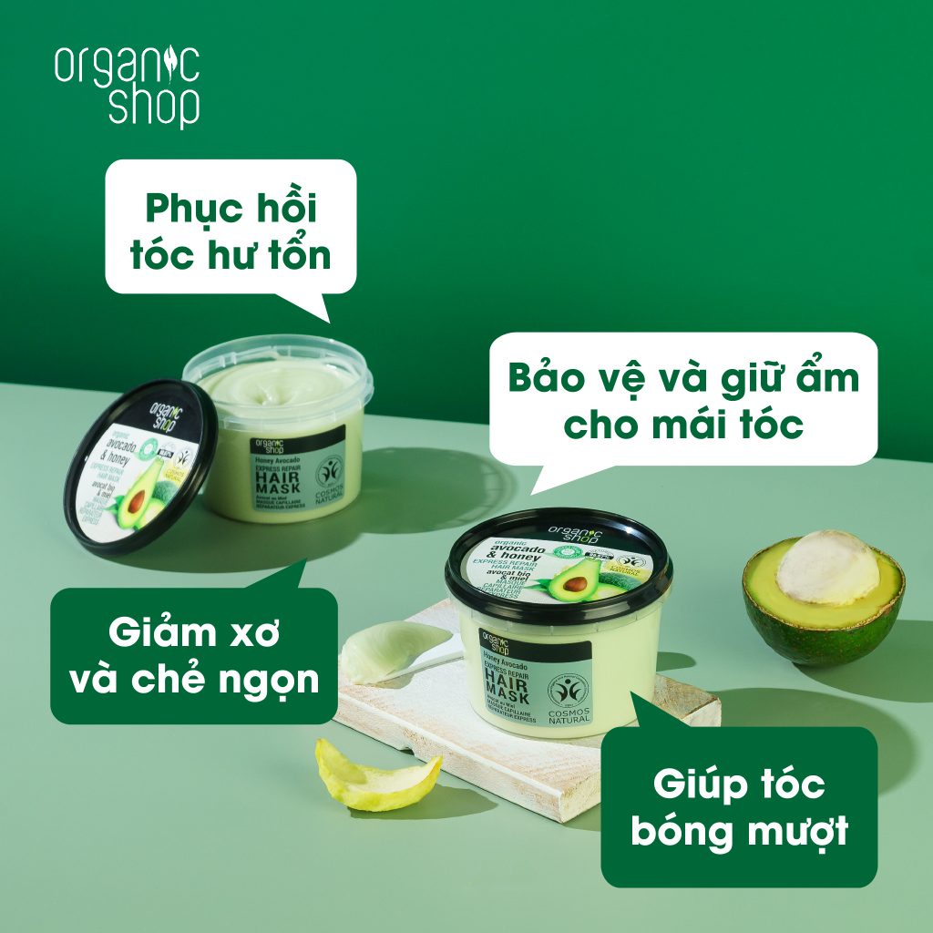 Kem Ủ Tóc Organic Shop Hair Mask suôn mượt phục hồi tóc 250ml - daothinhuquynh
