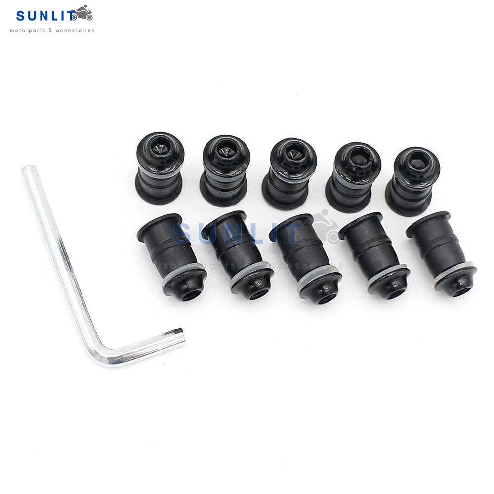 Bộ 10 Ốc Vít M5 5mm Chống Rung Thông Dụng Cho Kính Chắn Gió Xe Máy HONDA ADV150 adv 150 adv