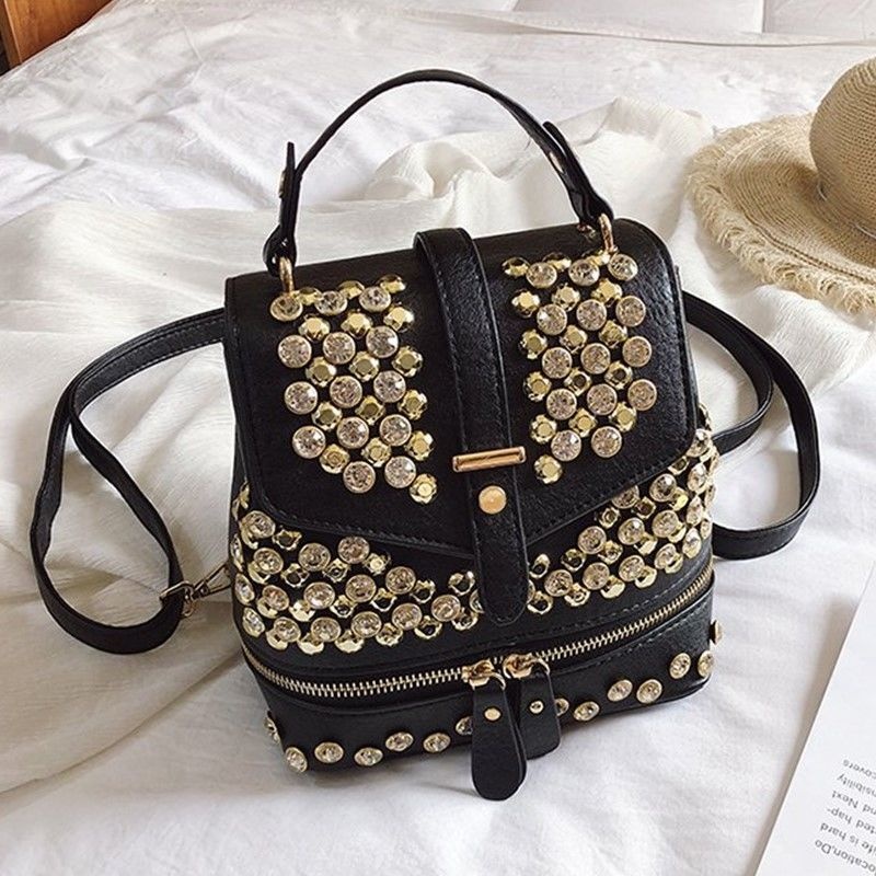 Ba Lô Mini Đính Kim Cương Giả Phong Cách Mới Phương Tây Dễ Phối Đồ Thời Trang Cho Nữ