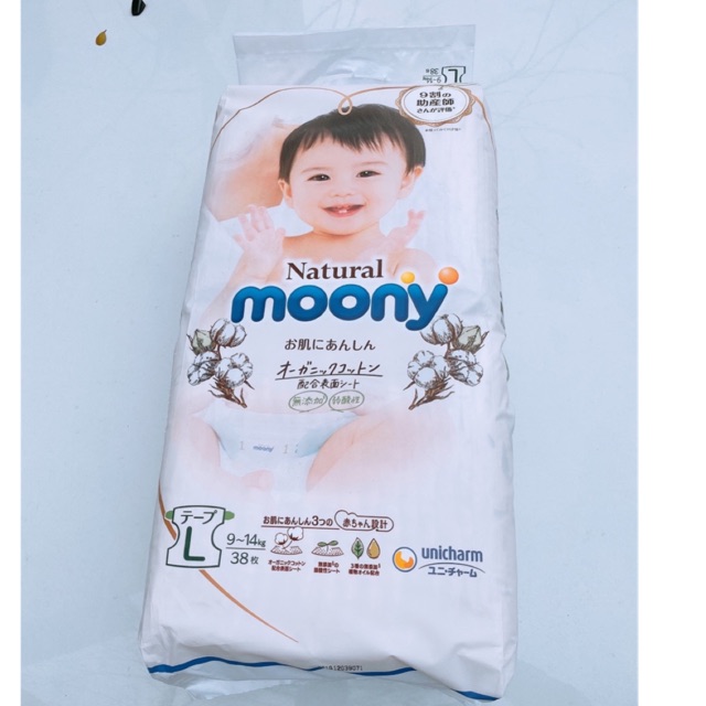 (Bán buôn) Bỉm moony nature nội địa Nb63/S58/M46/L36/XL32