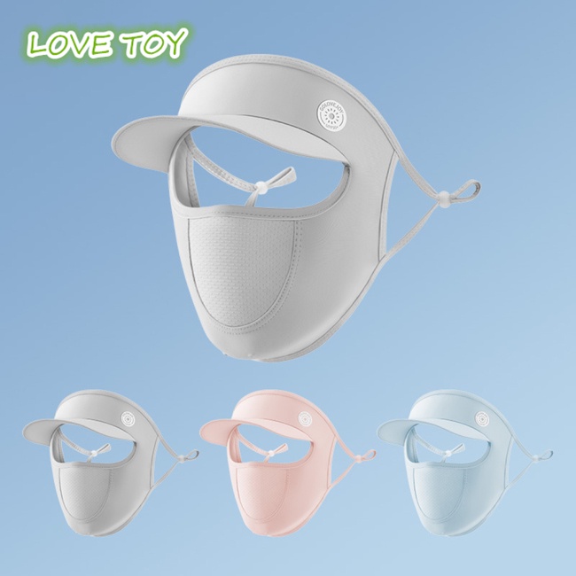Nón Chống Nắng Kèm Khẩu Trang Chống Tia Uv Bằng Lụa Lạnh Thoáng Khí Dành Cho Nữ