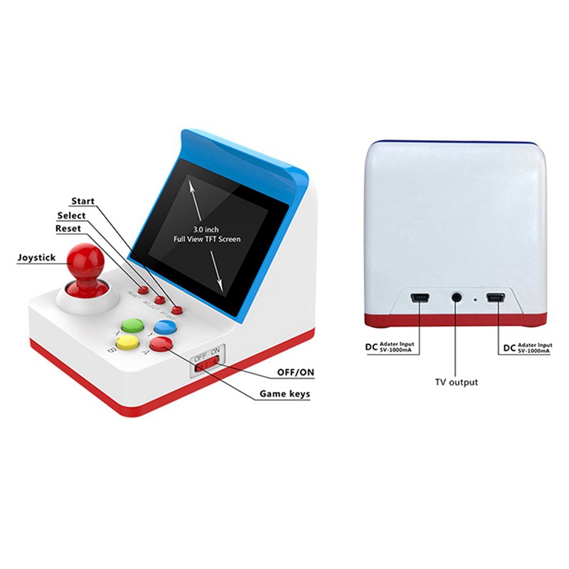 Retro Mini Arcade FC Handheld Joystick Game with Two Gamepads