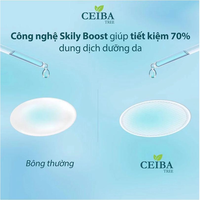 Combo 2 Bông Tẩy Trang 100% Cotton Ceiba Tree 120 miếng x 2