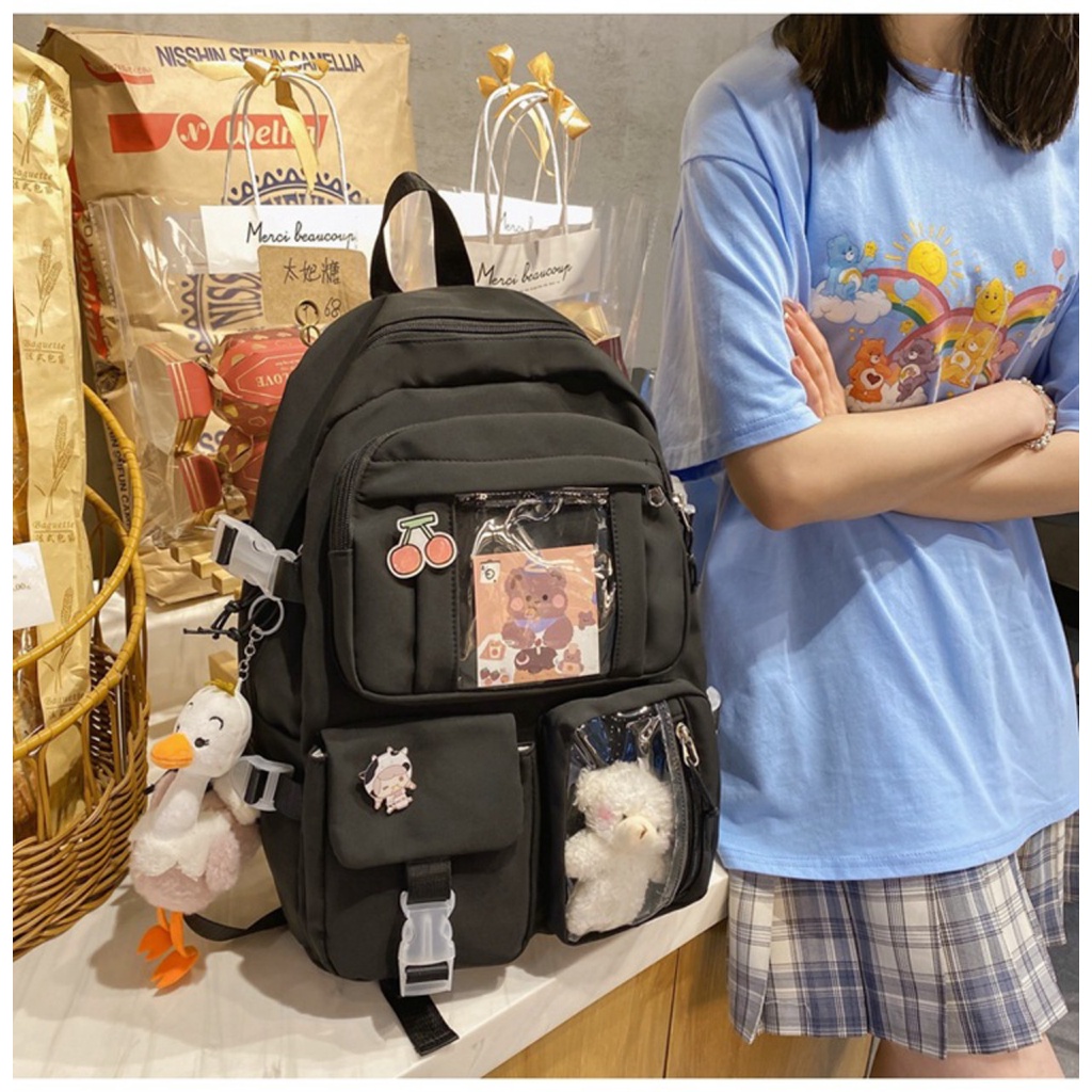 Balo Đi học Nam Và Nữ Unisex Cá Tính - Ba Lô Đi Học, Đi Chơi ,YIHKO Trơn